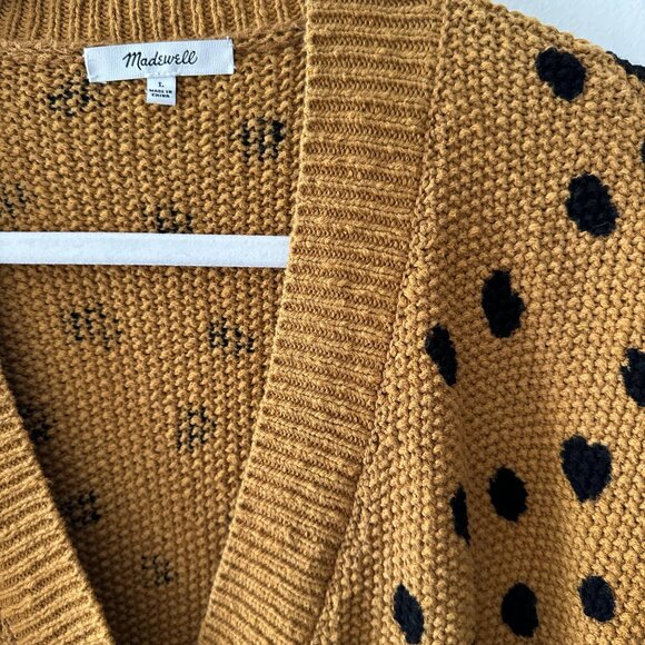 Women's Madewell Cardigan - Leopard Print Polka Dot - Size Large - EUC - Picture 3 of 5